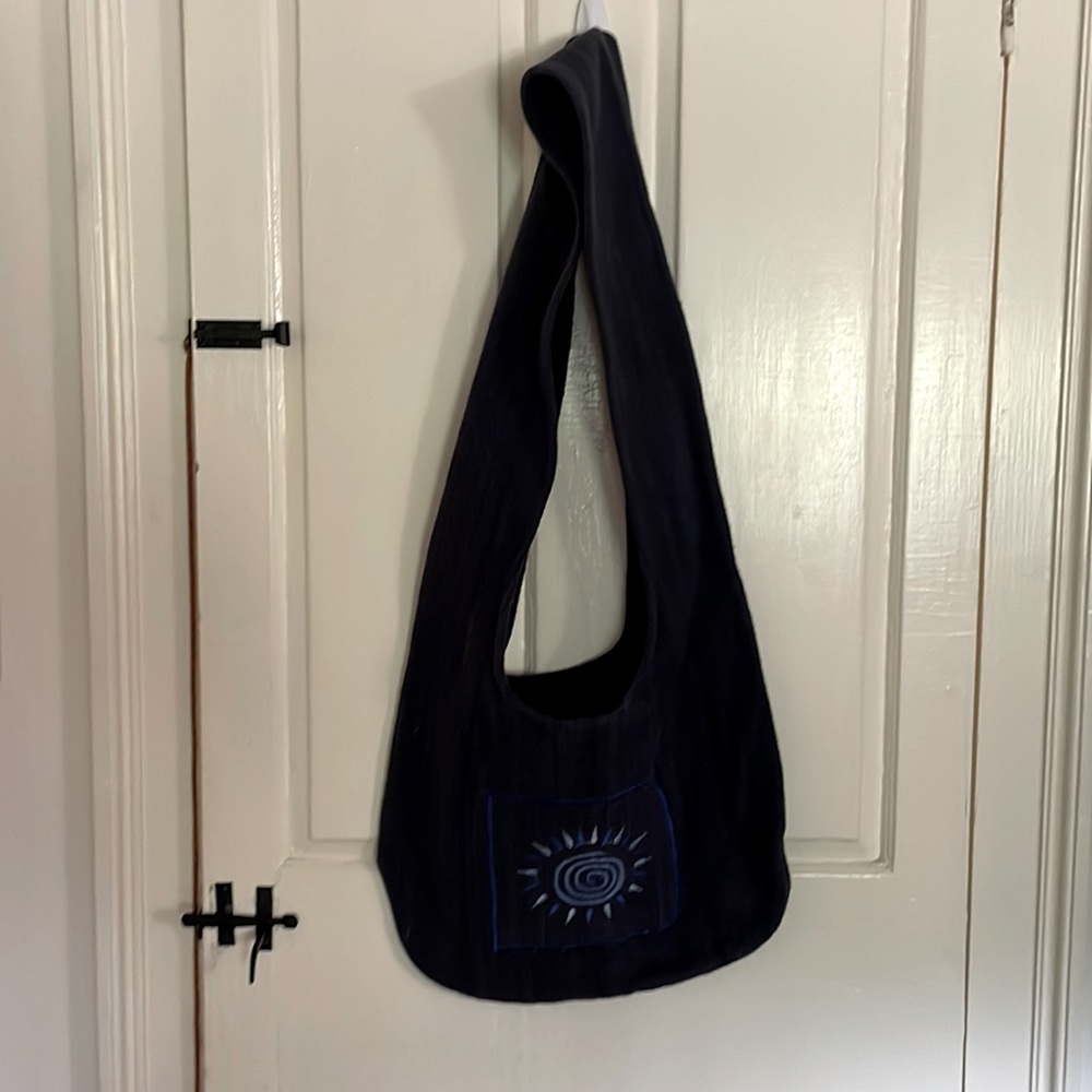 Kathmandu Imports blue cotton woven slouch shoulder bag -bohemian style!